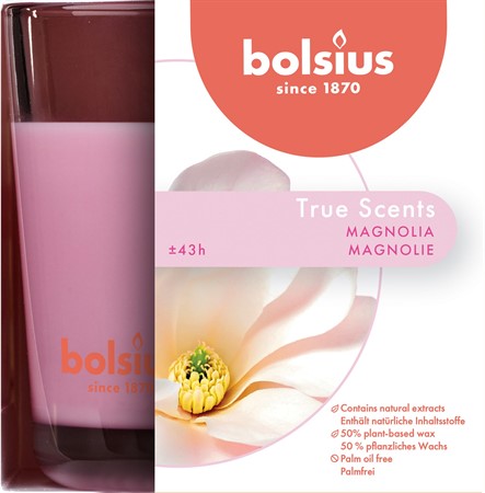 Bolsius Doftljus True Scents 9,5x9,5 cm Magnolia 4x1-p