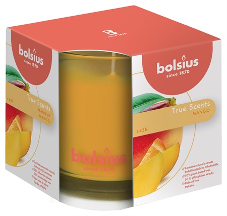 Bolsius Doftljus True Scents 9,5x9,5 cm Mango 4x1-p