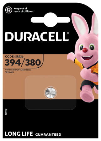 Duracell 394/380 Silver knappcell 10x1-p