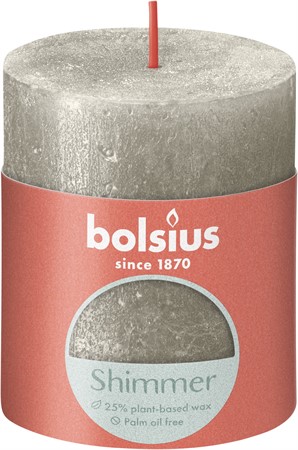 Bolsius Blockljus Shimmer 8x6,8 cm Champange 4x1-p