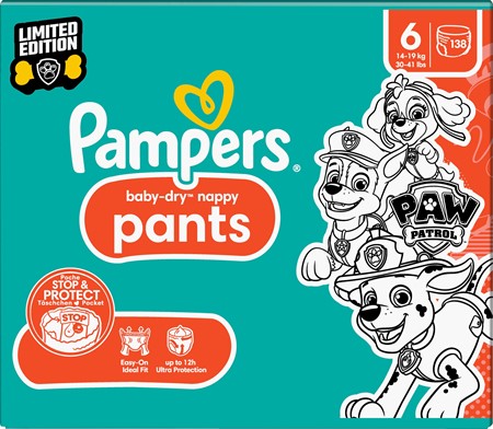 Pampers Baby Dry Pants S6 15+kg Paw patrol 1x138-p